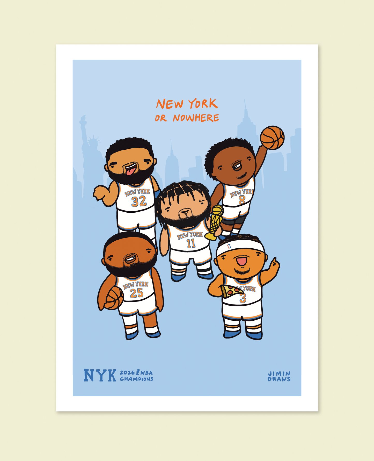 2026 Champions NY Knicks Print