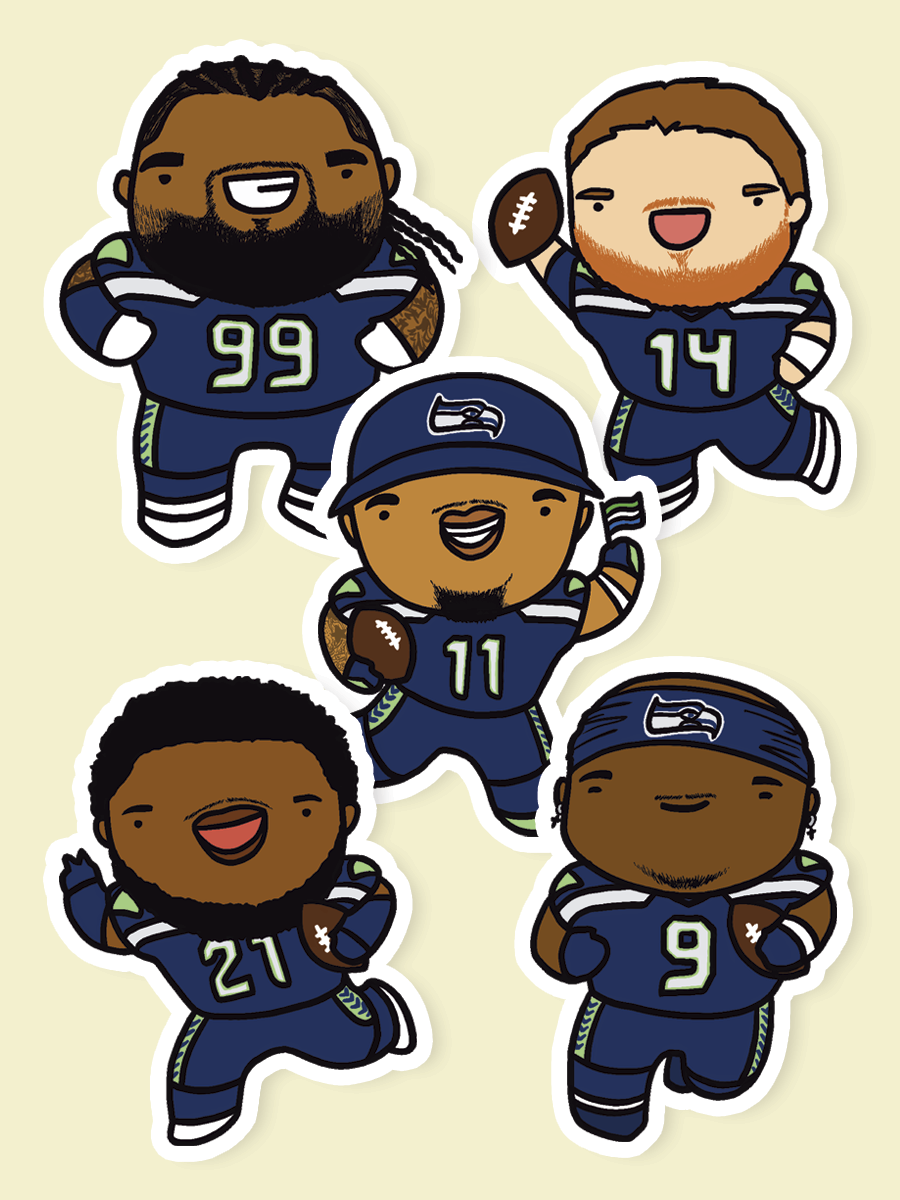 Seattle Seahawks Sticker Pack – Jimindraws
