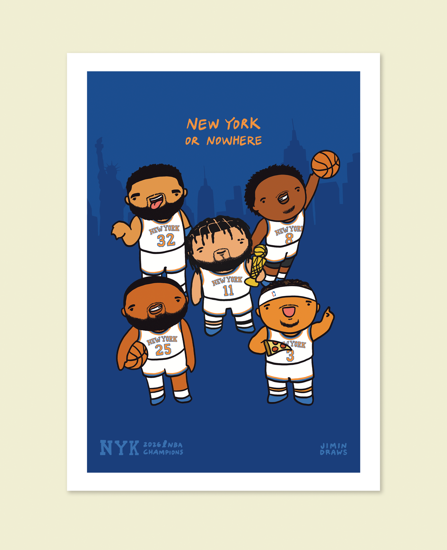 2026 Champions NY Knicks Print