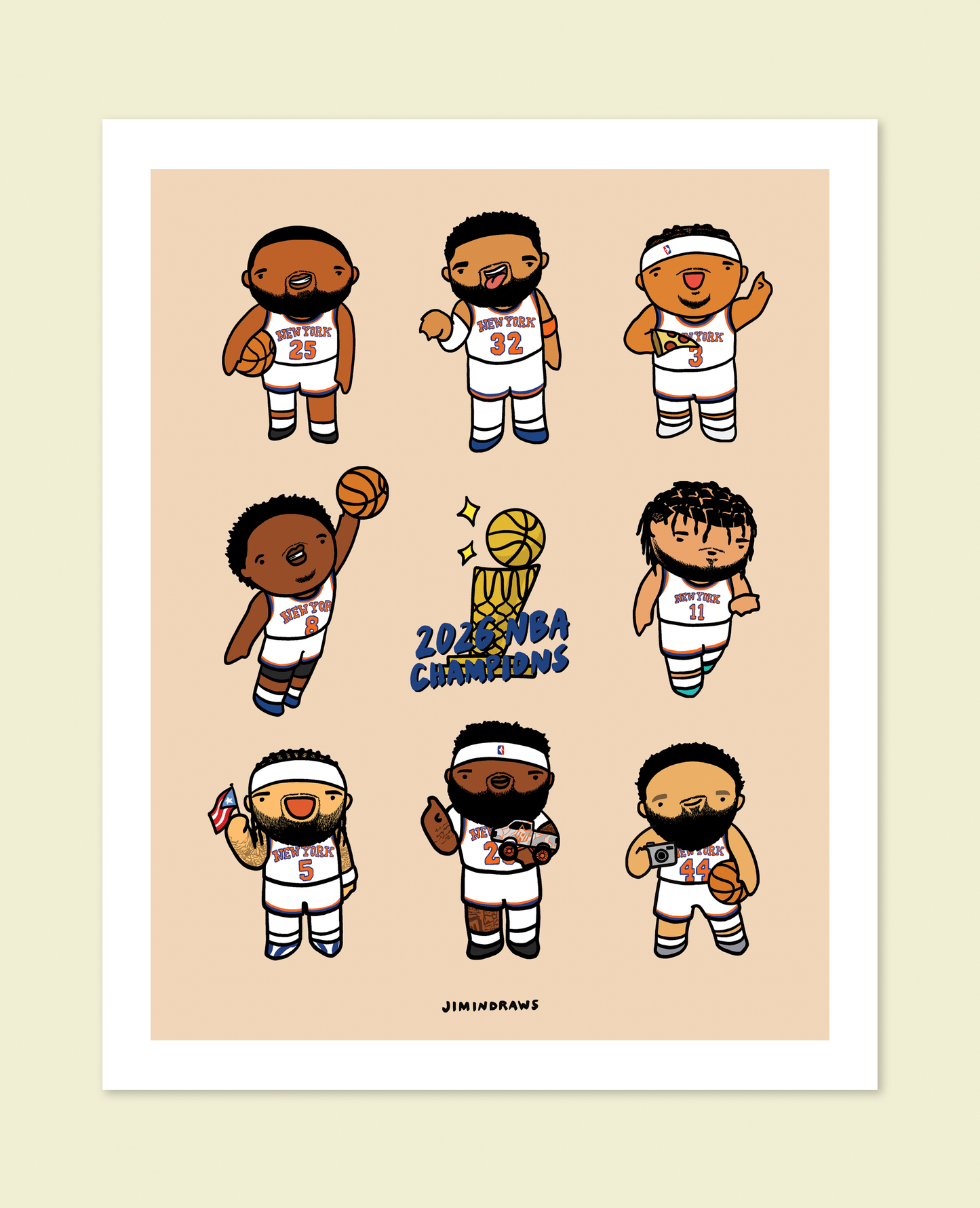 2026 NY Knicks Squad Print