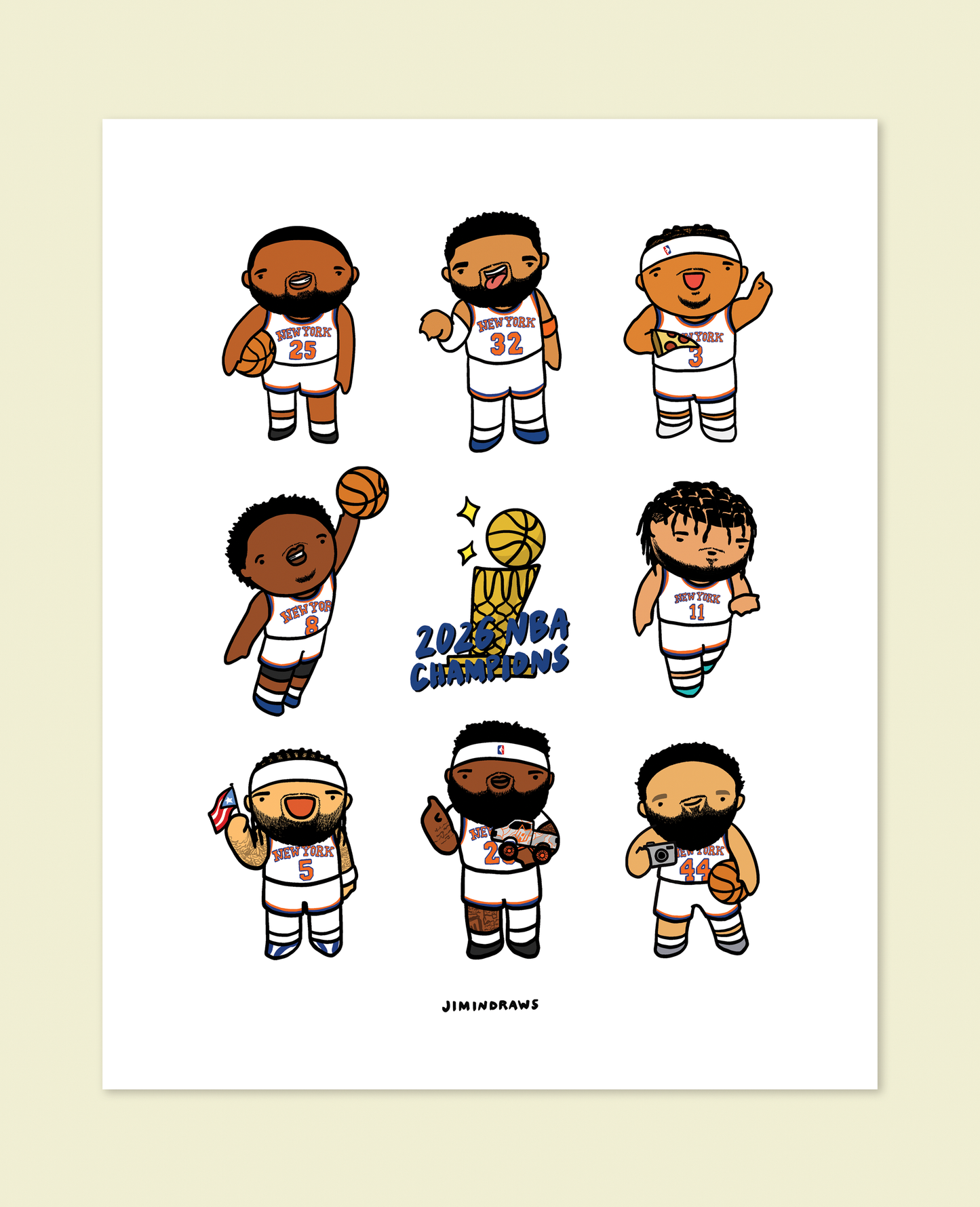2026 NY Knicks Squad Print